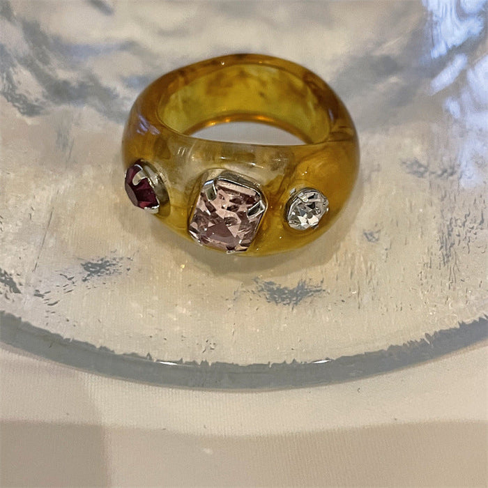 Wholesale candy color acrylic rings JDC-RS-YQ003 Rings JoyasDeChina Amber Wholesale Jewelry JoyasDeChina Joyas De China