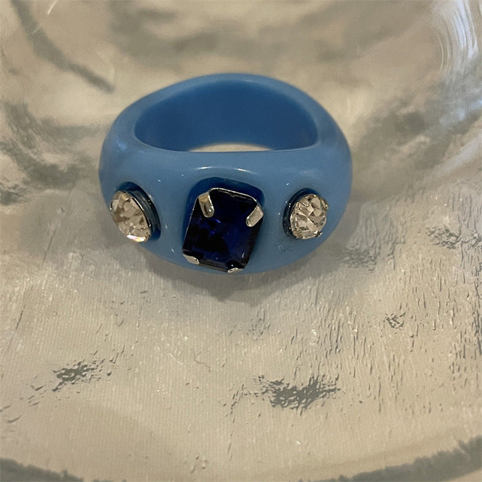 Wholesale candy color acrylic rings JDC-RS-YQ003 Rings JoyasDeChina Dark blue Wholesale Jewelry JoyasDeChina Joyas De China