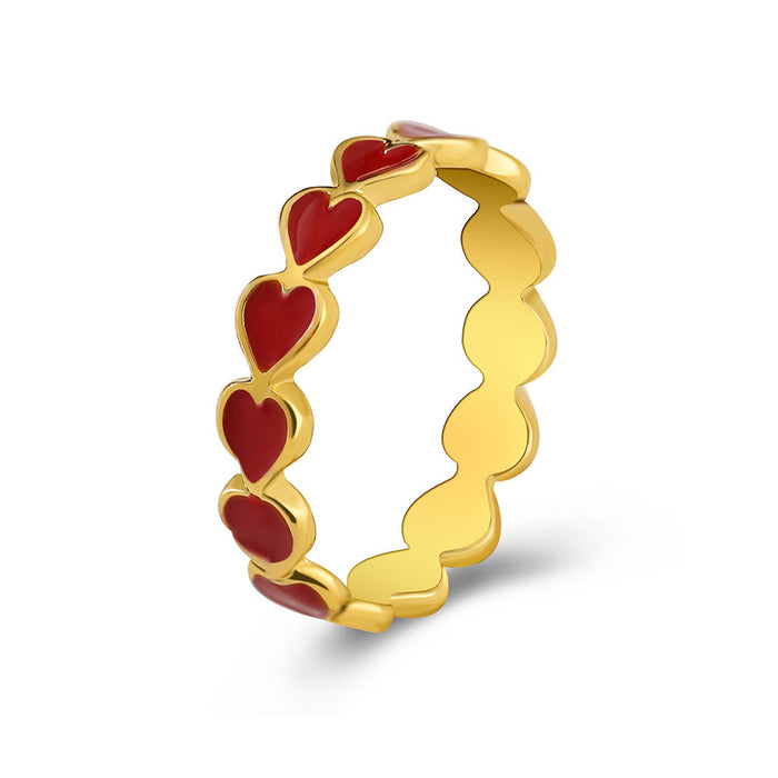 Wholesale Candy Color Alloy Drop Oil Love Heart Rings JDC-RS-F574 Rings JoyasDeChina Wholesale Jewelry JoyasDeChina Joyas De China