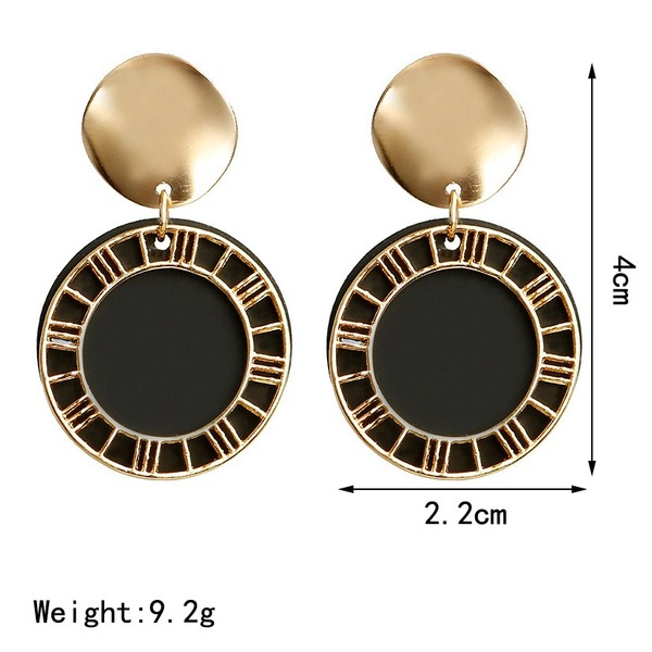 Bulk Jewelry Wholesale candy color alloy Roman numeral hollow disc Earrings JDC-ES-sf063 Wholesale factory from China YIWU China