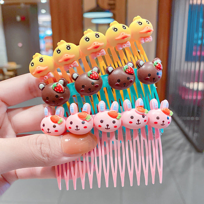 Wholesale candy color cartoon flower hair comb Korean hairpin JDC-HC-I173 Hair clips JoyasDeChina 12# Little Yellow Duck Three Pack Wholesale Jewelry JoyasDeChina Joyas De China