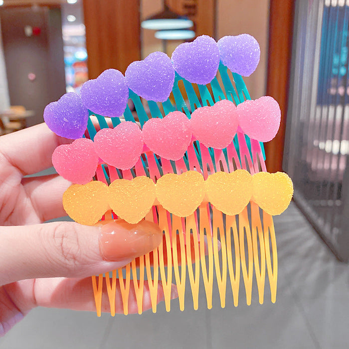 Wholesale candy color cartoon flower hair comb Korean hairpin JDC-HC-I173 Hair clips JoyasDeChina 13# love three pack Wholesale Jewelry JoyasDeChina Joyas De China