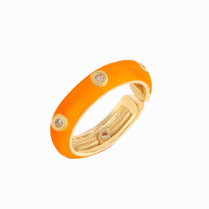 Wholesale Candy Color Copper Rings JDC-RS-JQ010 Rings JoyasDeChina orange adjustable Wholesale Jewelry JoyasDeChina Joyas De China