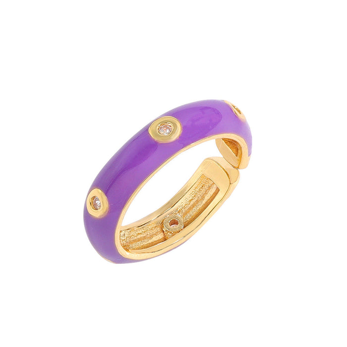 Wholesale Candy Color Copper Rings JDC-RS-JQ010 Rings JoyasDeChina purple adjustable Wholesale Jewelry JoyasDeChina Joyas De China