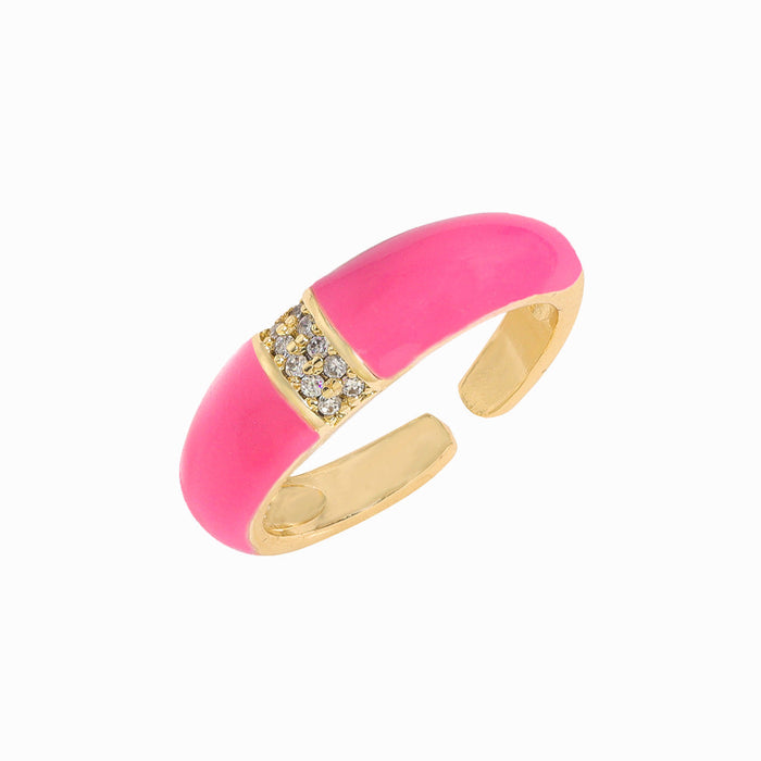 Wholesale Candy Color Copper Rings JDC-RS-JQ011 Rings JoyasDeChina dark pink adjustable Wholesale Jewelry JoyasDeChina Joyas De China