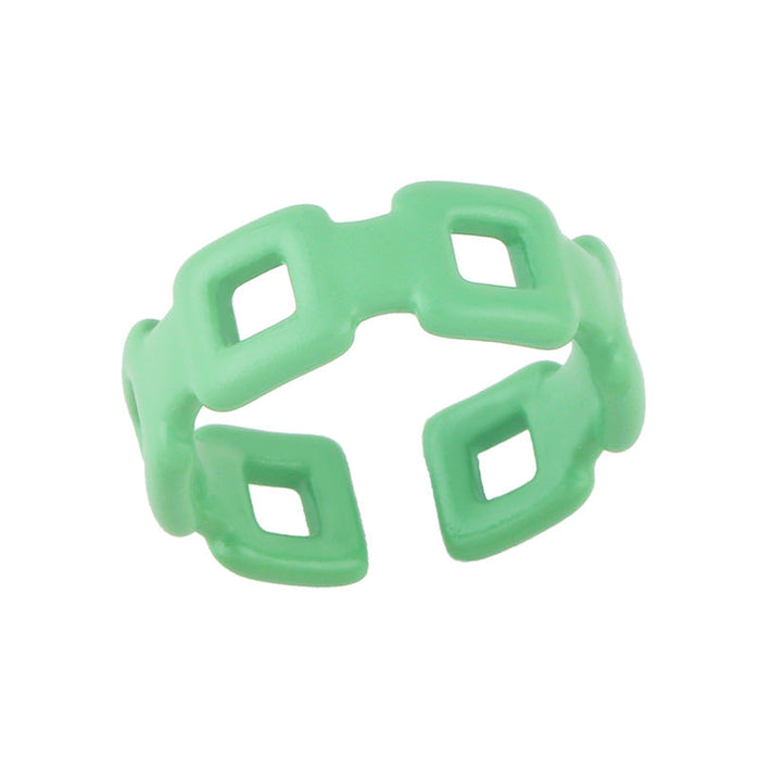 Wholesale Candy Color Electroplated Copper Rings JDC-RS-AS295 Rings JoyasDeChina light green adjustable Wholesale Jewelry JoyasDeChina Joyas De China