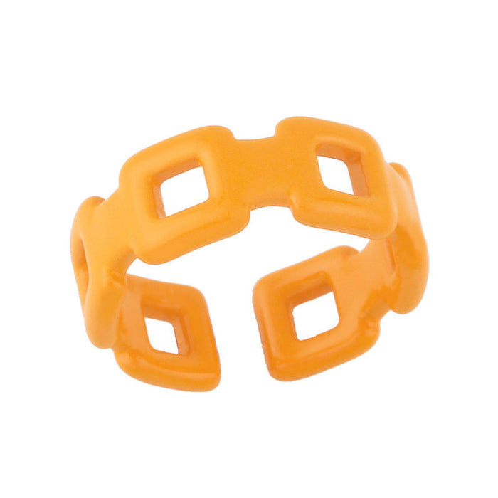 Wholesale Candy Color Electroplated Copper Rings JDC-RS-AS295 Rings JoyasDeChina orange adjustable Wholesale Jewelry JoyasDeChina Joyas De China