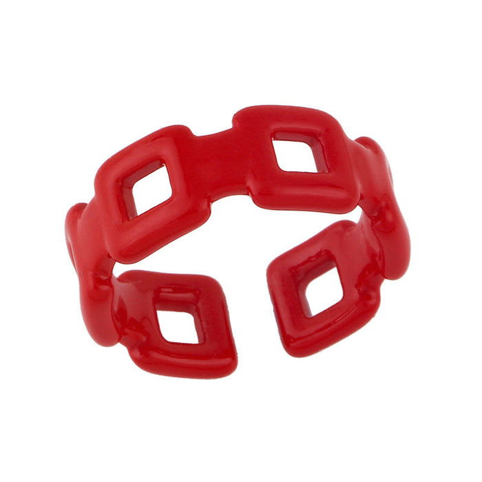 Wholesale Candy Color Electroplated Copper Rings JDC-RS-AS295 Rings JoyasDeChina red adjustable Wholesale Jewelry JoyasDeChina Joyas De China