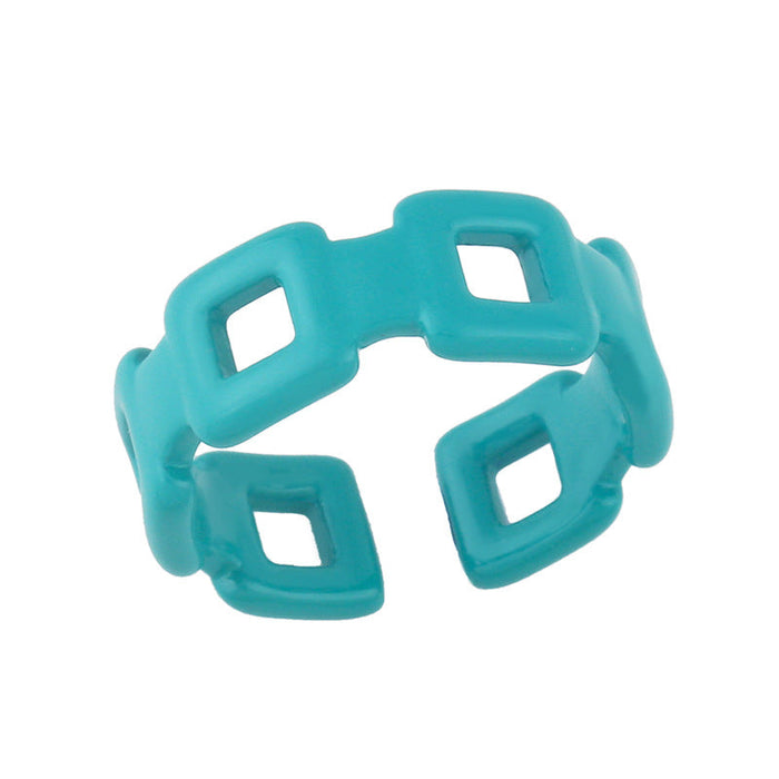 Wholesale Candy Color Electroplated Copper Rings JDC-RS-AS295 Rings JoyasDeChina turquoise adjustable Wholesale Jewelry JoyasDeChina Joyas De China