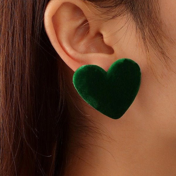 Wholesale Candy Color Heart Shaped Alloy Earrings JDC-ES-NZ033 Earrings 奈珠 Wholesale Jewelry JoyasDeChina Joyas De China