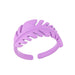 Wholesale Candy Color Leaf Electroplated Copper Rings JDC-RS-AS291 Rings JoyasDeChina light purple adjustable Wholesale Jewelry JoyasDeChina Joyas De China