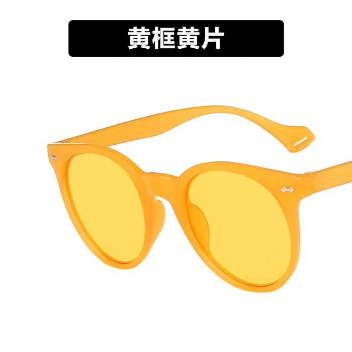 Wholesale candy color resin lens PC sunglasses JDC-SG-GSKD042 Sunglasses JoyasDeChina yellow frame As shown Wholesale Jewelry JoyasDeChina Joyas De China
