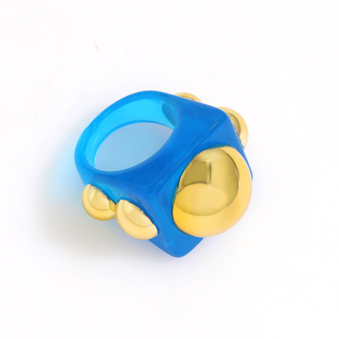 Wholesale Candy Color Resin Rings JDC-RS-JQ007 Rings JoyasDeChina blue one size Wholesale Jewelry JoyasDeChina Joyas De China