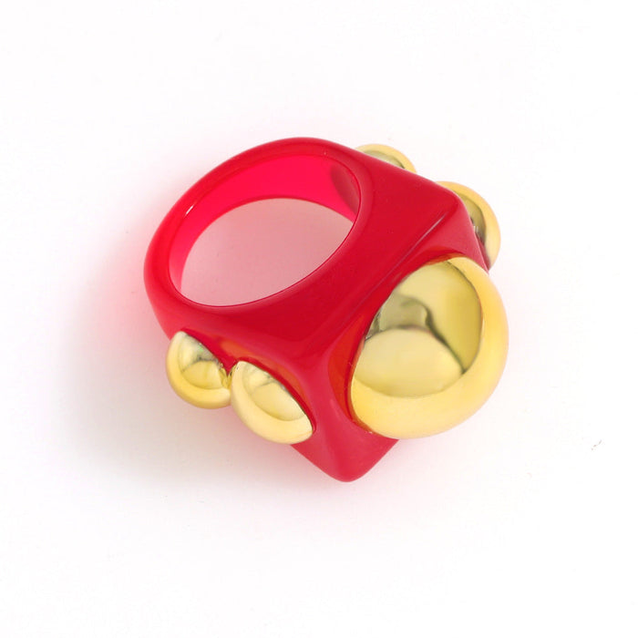 Wholesale Candy Color Resin Rings JDC-RS-JQ007 Rings JoyasDeChina red one size Wholesale Jewelry JoyasDeChina Joyas De China