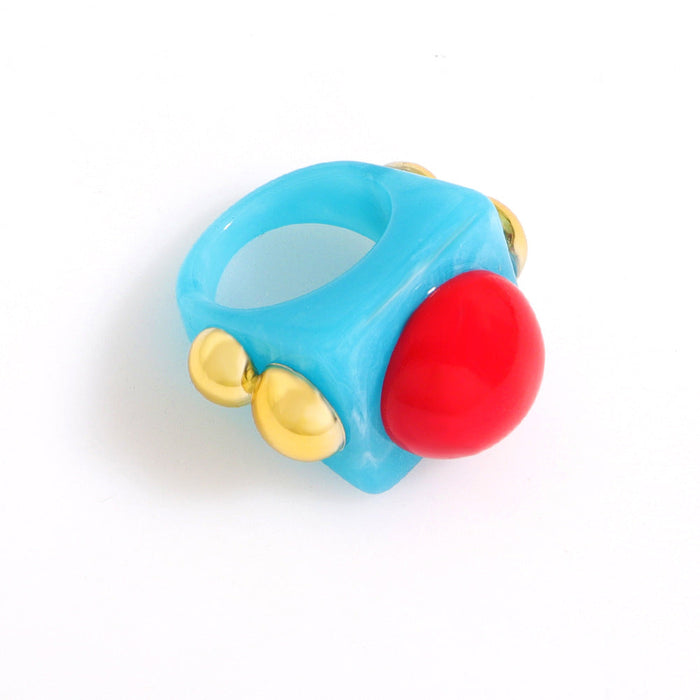 Wholesale Candy Color Resin Rings JDC-RS-JQ007 Rings JoyasDeChina sky blue color one size Wholesale Jewelry JoyasDeChina Joyas De China