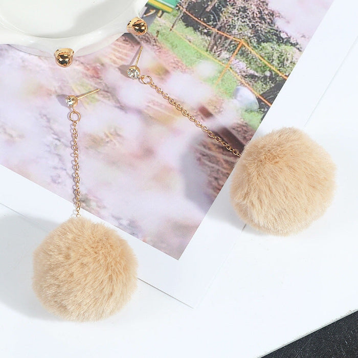 Wholesale Candy Color Rhinestone Hair Ball Earrings JDC-ES-GSMDD021 Earrings 萌豆豆 Wholesale Jewelry JoyasDeChina Joyas De China