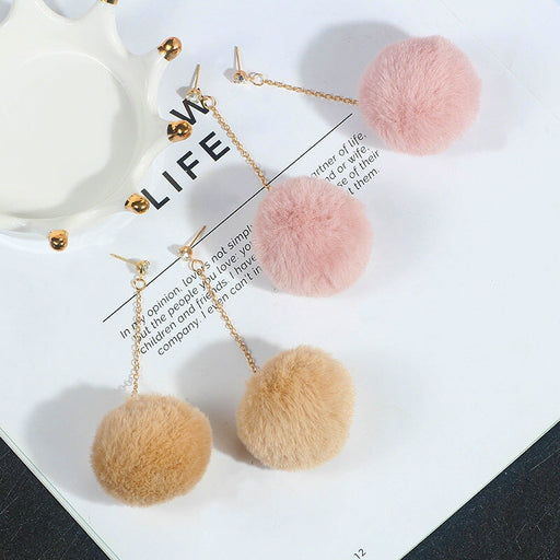 Wholesale Candy Color Rhinestone Hair Ball Earrings JDC-ES-GSMDD021 Earrings 萌豆豆 Wholesale Jewelry JoyasDeChina Joyas De China