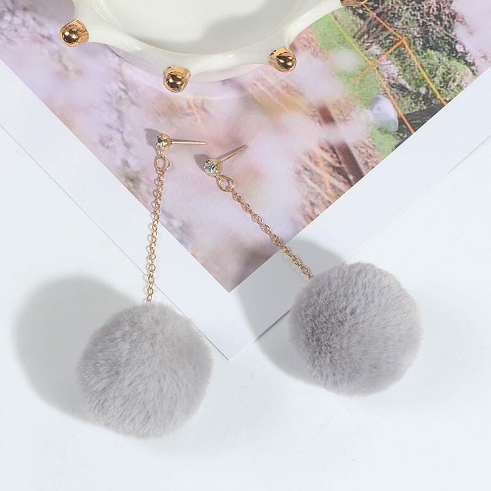 Wholesale Candy Color Rhinestone Hair Ball Earrings JDC-ES-GSMDD021 Earrings 萌豆豆 Wholesale Jewelry JoyasDeChina Joyas De China