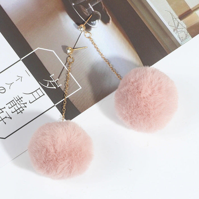 Wholesale Candy Color Rhinestone Hair Ball Earrings JDC-ES-GSMDD021 Earrings 萌豆豆 Wholesale Jewelry JoyasDeChina Joyas De China