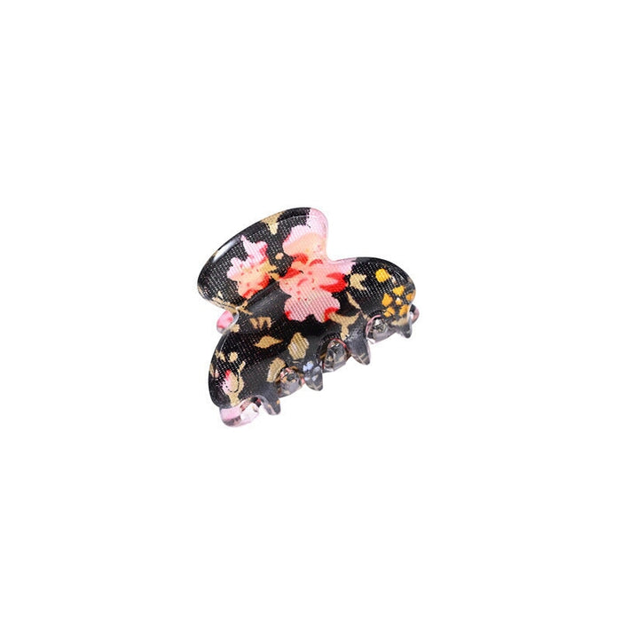 Wholesale candy color small flower diamond shape double tooth hairpin JDC-HC-YingT002 Hair Clips 迎泰 3cm black Wholesale Jewelry JoyasDeChina Joyas De China