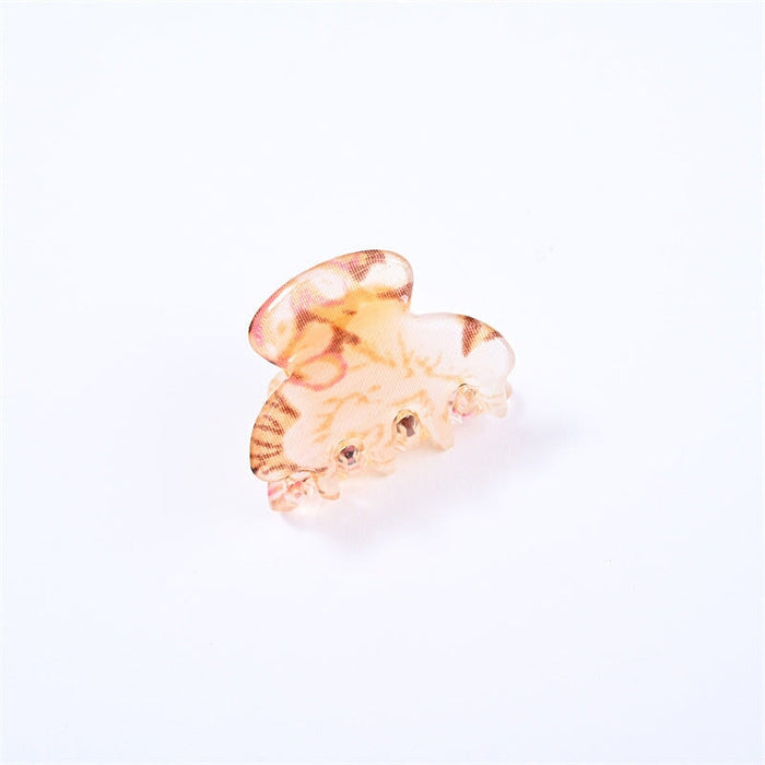 Wholesale candy color small flower diamond shape double tooth hairpin JDC-HC-YingT002 Hair Clips 迎泰 3cm light coffee Wholesale Jewelry JoyasDeChina Joyas De China