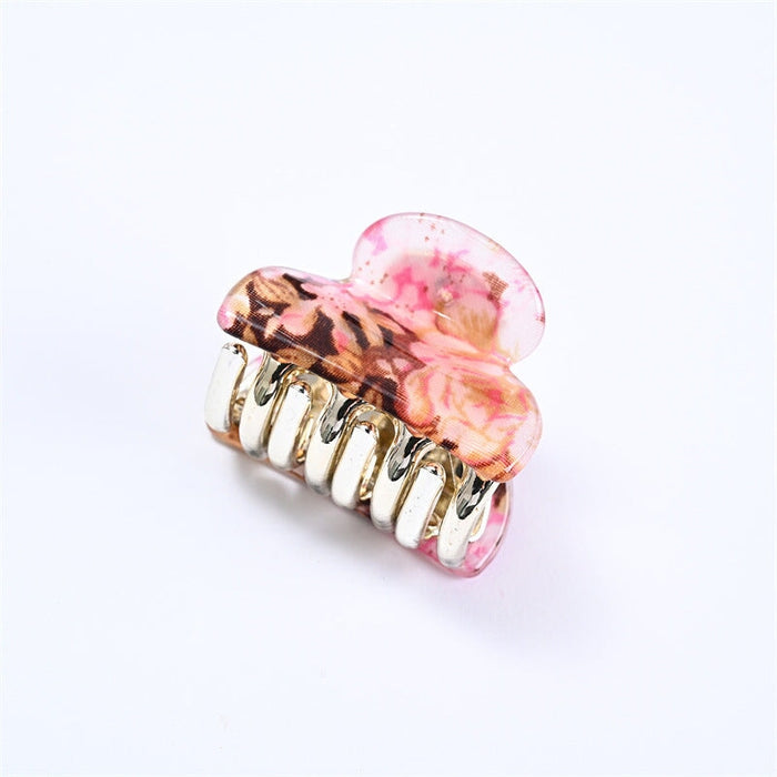 Wholesale candy color small flower diamond shape double tooth hairpin JDC-HC-YingT002 Hair Clips 迎泰 4cm pink Wholesale Jewelry JoyasDeChina Joyas De China