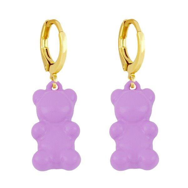 Wholesale Candy Colored Bear 18k Gold Plated Copper Earrings JDC-ES-AS-001 Earrings 翱?N Wholesale Jewelry JoyasDeChina Joyas De China