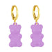 Wholesale Candy Colored Bear 18k Gold Plated Copper Earrings JDC-ES-AS-001 Earrings 翱?N purple Wholesale Jewelry JoyasDeChina Joyas De China