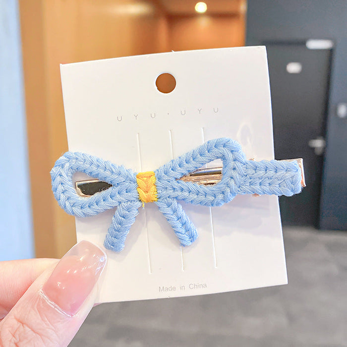 Wholesale candy-colored woolen bowknot fabric Hair Clips JDC-HC-i327 Hair Clips JoyasDeChina 8# blue bow Wholesale Jewelry JoyasDeChina Joyas De China