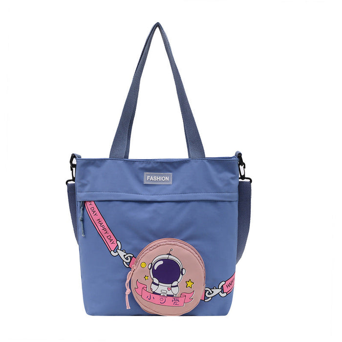 Wholesale canvas large capacity bear shoulder bag JDC-SD-MF010 Shoulder Bags 满丰 Blue Wholesale Jewelry JoyasDeChina Joyas De China