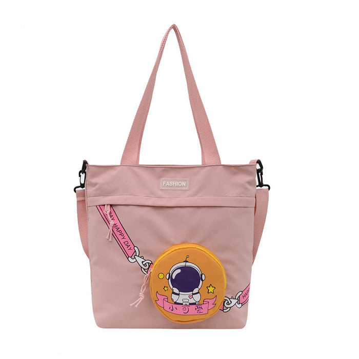 Wholesale canvas large capacity bear shoulder bag JDC-SD-MF010 Shoulder Bags 满丰 Pink Wholesale Jewelry JoyasDeChina Joyas De China
