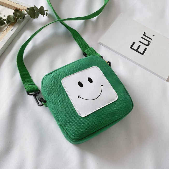 Wholesale Canvas Smiley Cute Messenger Bag JDC-SD-KR045 Shoulder Bags 坤然 green Wholesale Jewelry JoyasDeChina Joyas De China