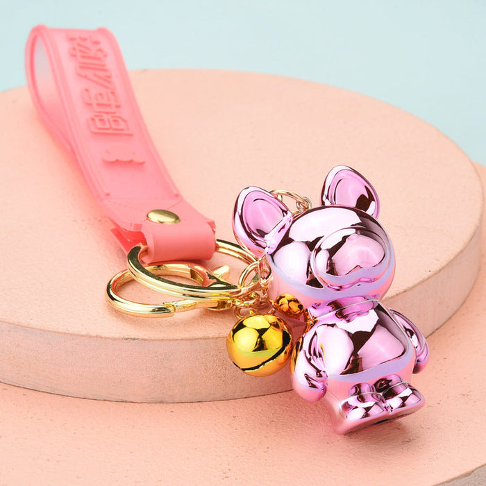 Wholesale Cartoon Acrylic Bear Keychains JDC-KC-WS032 Keychains 围颂 pink Wholesale Jewelry JoyasDeChina Joyas De China