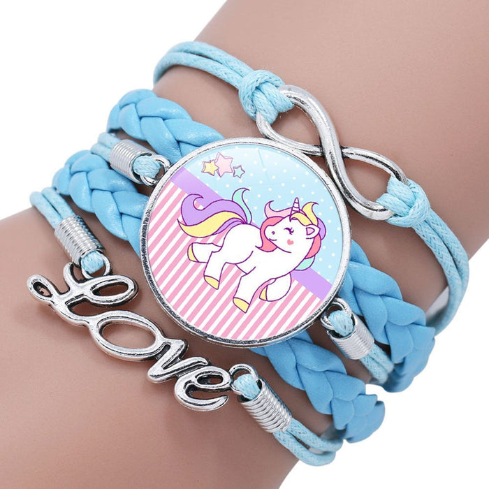 Wholesale Cartoon Alloy Artificial Leather Glass Time Gemstone Braided Bracelet JDC-BT-NingX007 Bracelet 柠祥 12026601 Wholesale Jewelry JoyasDeChina Joyas De China