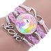 Wholesale Cartoon Alloy Artificial Leather Glass Time Gemstone Braided Bracelet JDC-BT-NingX007 Bracelet 柠祥 12026602 Wholesale Jewelry JoyasDeChina Joyas De China