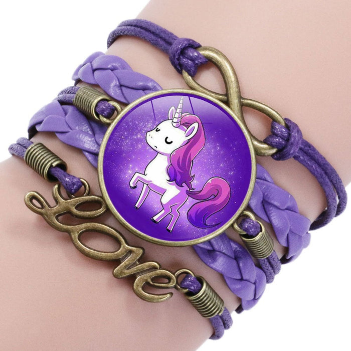Wholesale Cartoon Alloy Artificial Leather Glass Time Gemstone Braided Bracelet JDC-BT-NingX007 Bracelet 柠祥 12026605 Wholesale Jewelry JoyasDeChina Joyas De China
