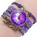 Wholesale Cartoon Alloy Artificial Leather Glass Time Gemstone Braided Bracelet JDC-BT-NingX007 Bracelet 柠祥 12026605 Wholesale Jewelry JoyasDeChina Joyas De China