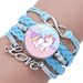 Wholesale Cartoon Alloy Artificial Leather Glass Time Gemstone Braided Bracelet JDC-BT-NingX007 Bracelet 柠祥 Wholesale Jewelry JoyasDeChina Joyas De China