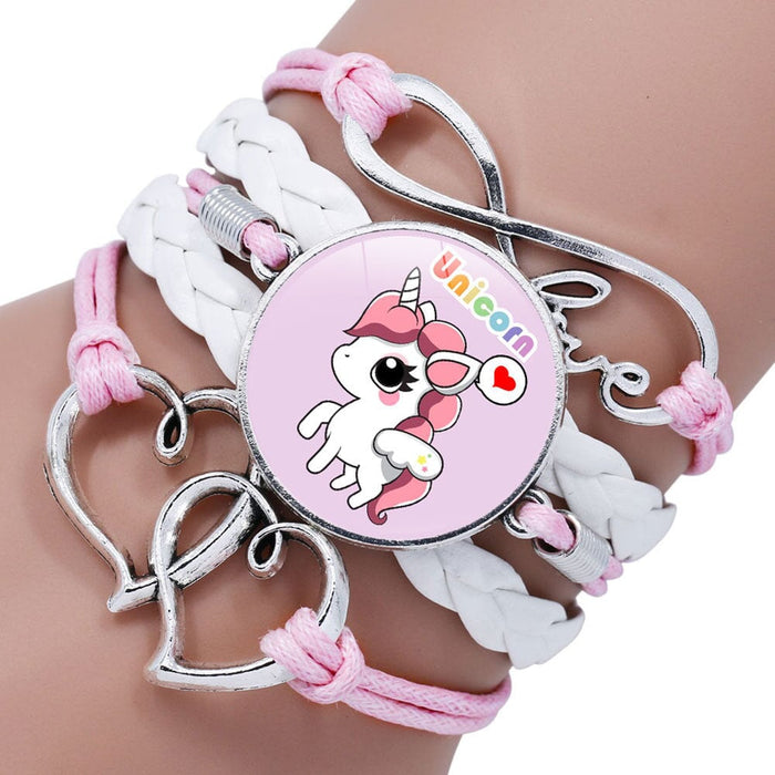 Wholesale Cartoon Alloy Artificial Leather Glass Time Gemstone Braided Bracelet JDC-BT-NingX007 Bracelet 柠祥 Wholesale Jewelry JoyasDeChina Joyas De China