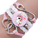 Wholesale Cartoon Alloy Artificial Leather Glass Time Gemstone Braided Bracelet JDC-BT-NingX007 Bracelet 柠祥 Wholesale Jewelry JoyasDeChina Joyas De China
