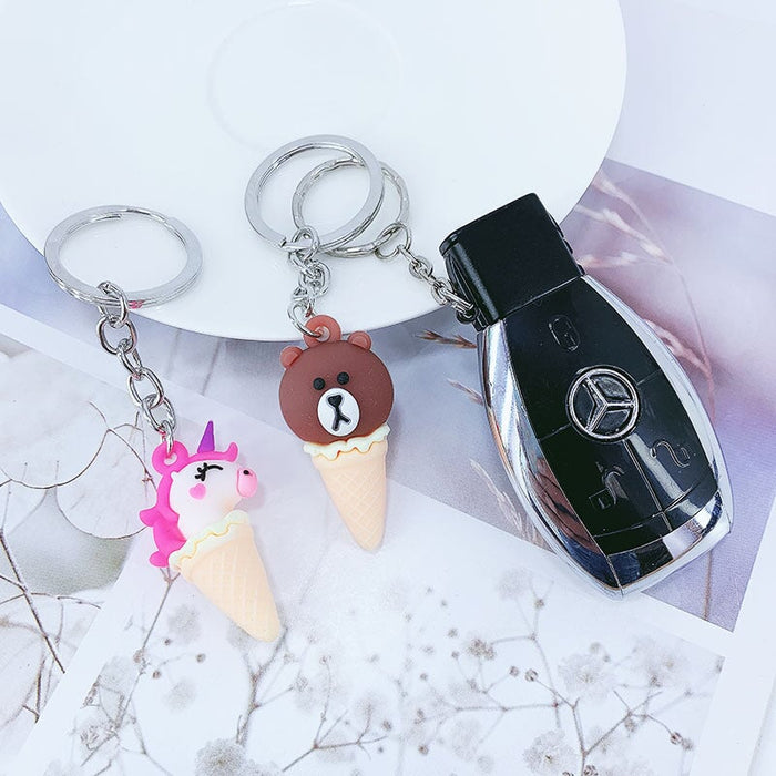 Wholesale cartoon animal ice cream alloy keychain MOQ≥ 10 JDC-KC-yongz008 Keychains 永泽 Wholesale Jewelry JoyasDeChina Joyas De China