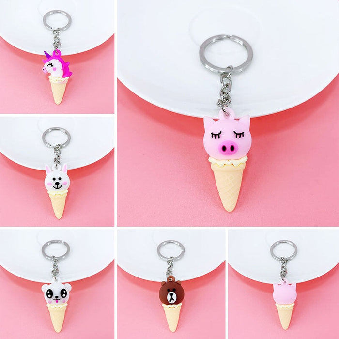 Wholesale cartoon animal ice cream alloy keychain MOQ≥ 10 JDC-KC-yongz008 Keychains 永泽 Wholesale Jewelry JoyasDeChina Joyas De China