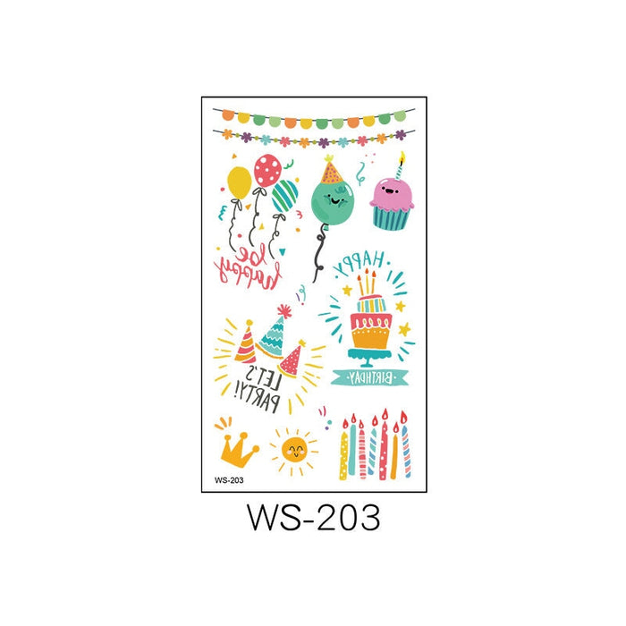 Wholesale Cartoon Birthday Party Waterproof Tattoo Stickers JDC-TS-XLM002 Sticker 星里美 WS-203 105x60mm Wholesale Jewelry JoyasDeChina Joyas De China