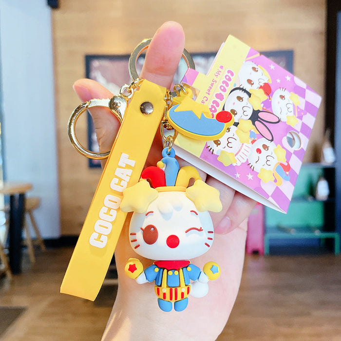 Wholesale Cartoon cat sweet doll PVC keychain JDC-KC-JG080 Keychains 金葛 yellow Wholesale Jewelry JoyasDeChina Joyas De China