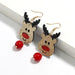 Wholesale cartoon christmas elk flannel earrings JDC-ES-JY003 Earrings JoyasDeChina Golden elk Wholesale Jewelry JoyasDeChina Joyas De China