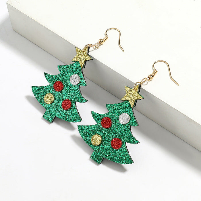 Wholesale cartoon christmas elk flannel earrings JDC-ES-JY003 Earrings JoyasDeChina Green Christmas tree Wholesale Jewelry JoyasDeChina Joyas De China