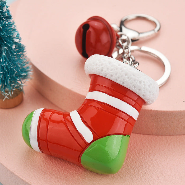 Wholesale Cartoon Christmas Resin Keychain JDC-KC-WS027 Keychains 围颂 shoes OPP bag Wholesale Jewelry JoyasDeChina Joyas De China