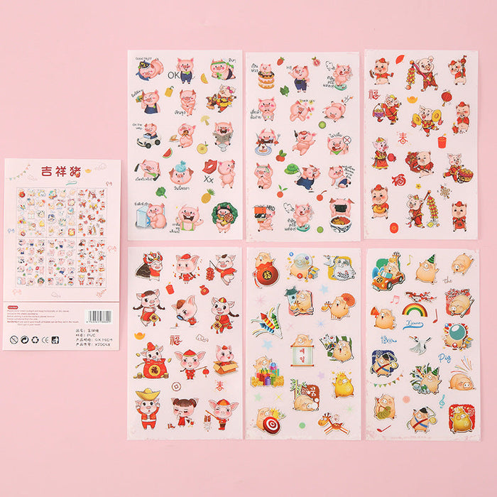 Wholesale cartoon cute 6 stickers JDC-ST-GSWL008 Sticker JoyasDeChina 15 Macey pig. Wholesale Jewelry JoyasDeChina Joyas De China