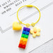 Wholesale Cartoon Love Flowers Plastic Rainbow Building Blocks Keychain JDC-KC-QiaM001 Keychains 恰美 Wholesale Jewelry JoyasDeChina Joyas De China