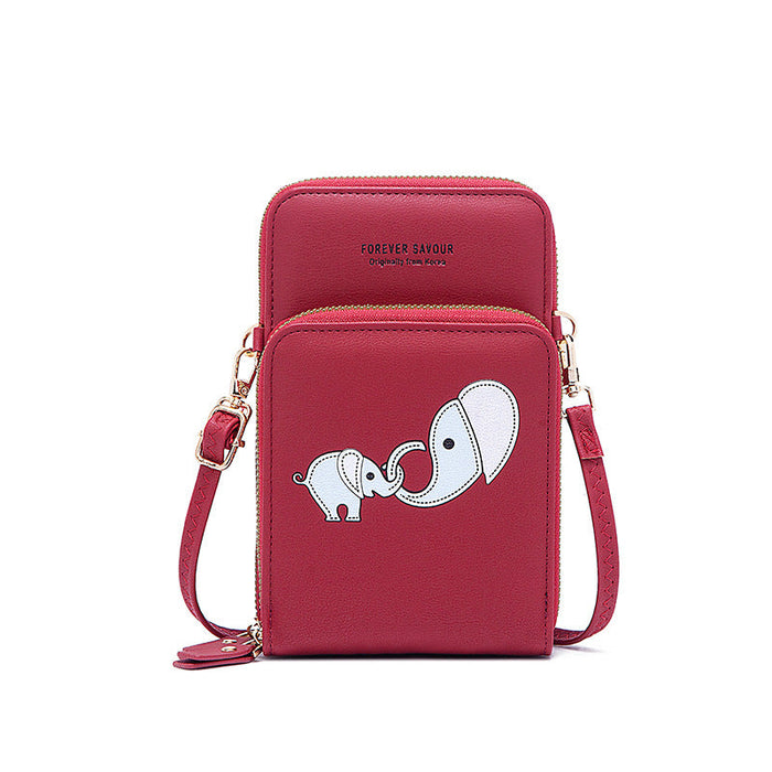 Wholesale cartoon mobile phone coin change PU bag for ladies JDC-WT-LBS005 Wallet 露柏丝 Red Wholesale Jewelry JoyasDeChina Joyas De China